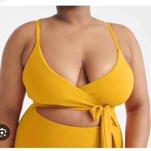 Knix Mustard Yellow Wrap One Piece